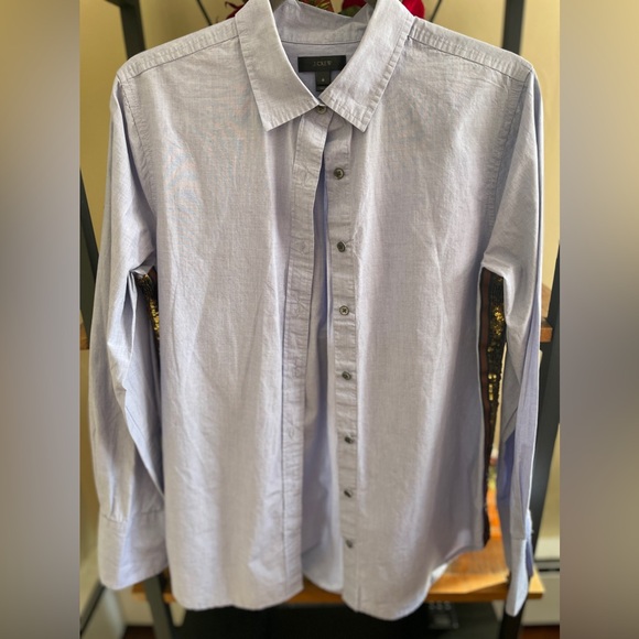 J. Crew sequin tuxedo stripe Oxford - Picture 4 of 10